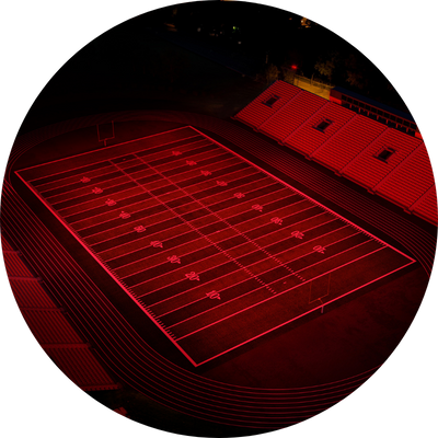 Aerial View of Stadium at Night