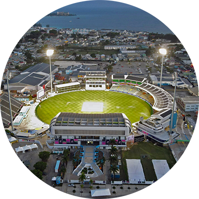Aerial View of Stadium at Night